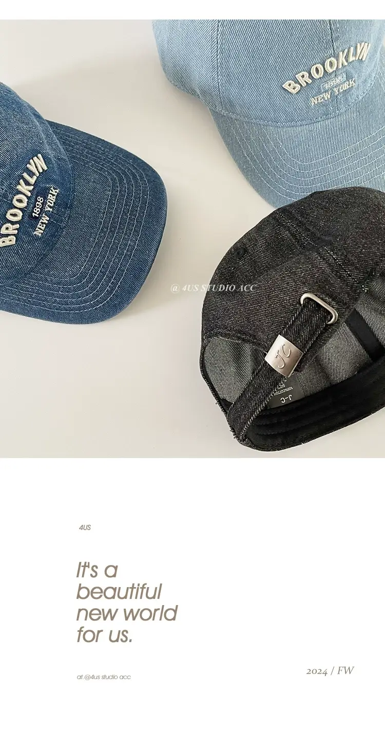 Blue Denim Brooklyn Men's Baseball Cap — feature 2