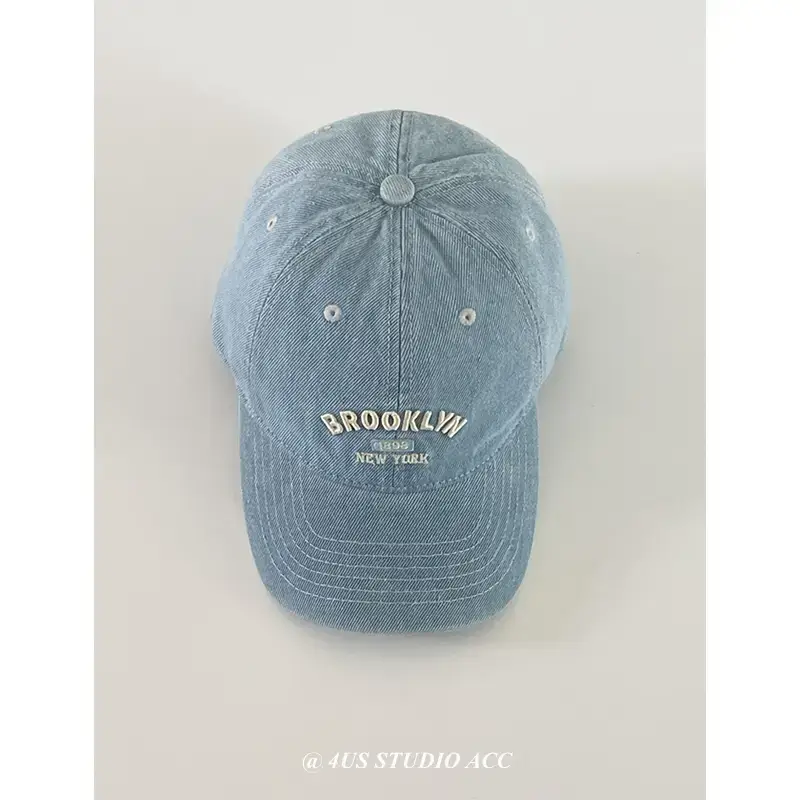 Blue Denim Brooklyn Men's Baseball Cap - Image 3