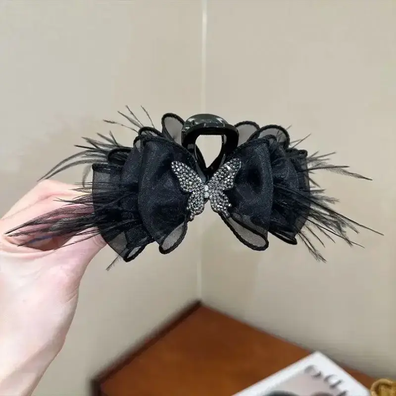 Black Rhinestone Butterfly Hairpin for High Volume & Volume - Image 6