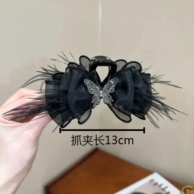 Black Rhinestone Butterfly Hairpin for High Volume & Volume — feature 5