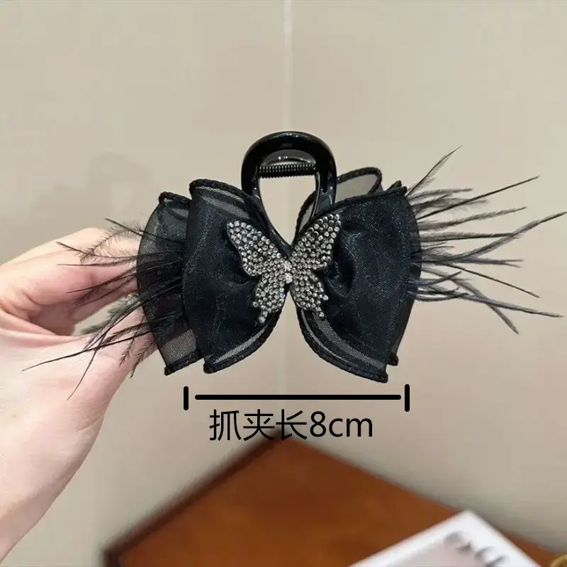 Black Rhinestone Butterfly Hairpin for High Volume & Volume — feature 6