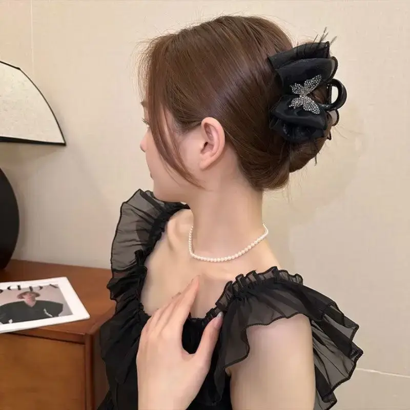Black Rhinestone Butterfly Hairpin for High Volume & Volume — feature 7