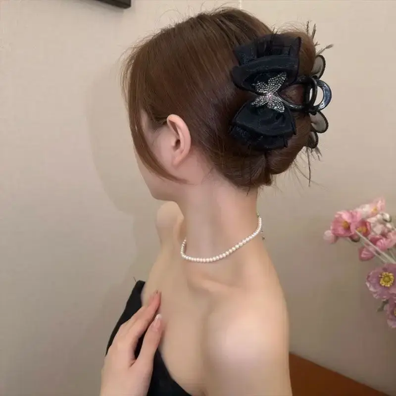 Black Rhinestone Butterfly Hairpin for High Volume & Volume — feature 9