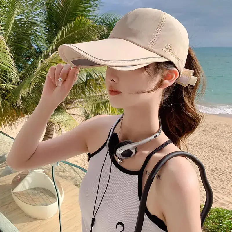 Women Sun Hat Large Bristle Retractable Curved Bristle - Image 5