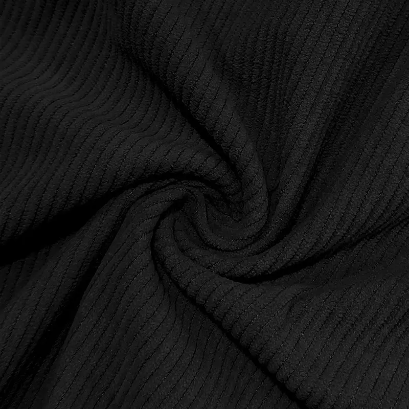 Men V-neck Corduroy T-Shirt Black Slim Fit Summer — feature 18