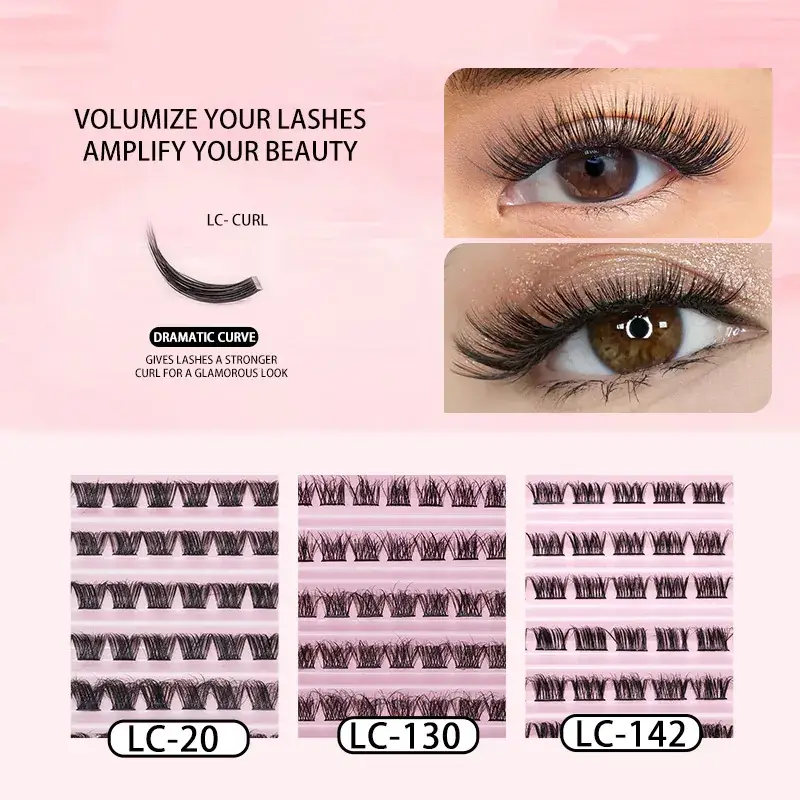 Pink False Eyelash Set with Glue & Tweezers - Image 5
