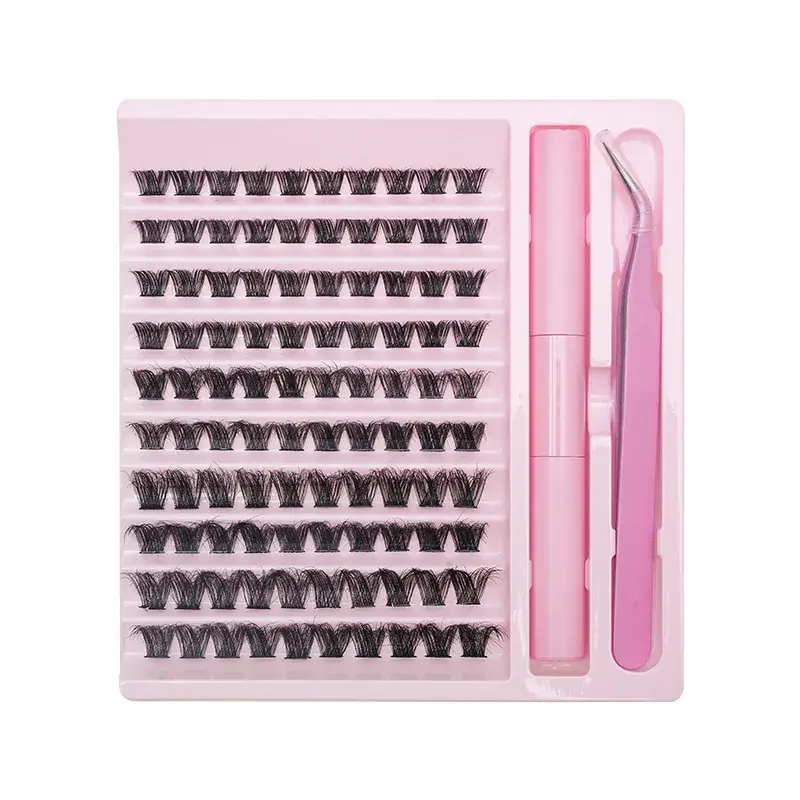 Pink False Eyelash Set with Glue & Tweezers - Image 8