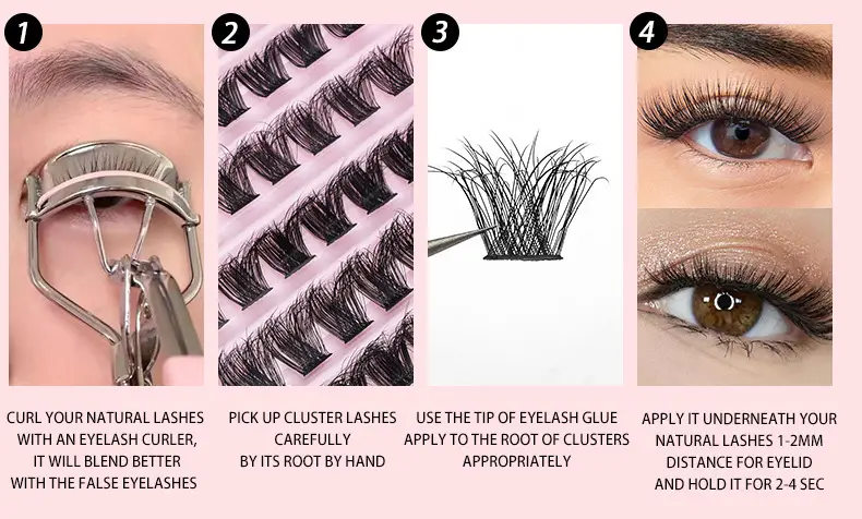 Pink False Eyelash Set with Glue & Tweezers — feature 9