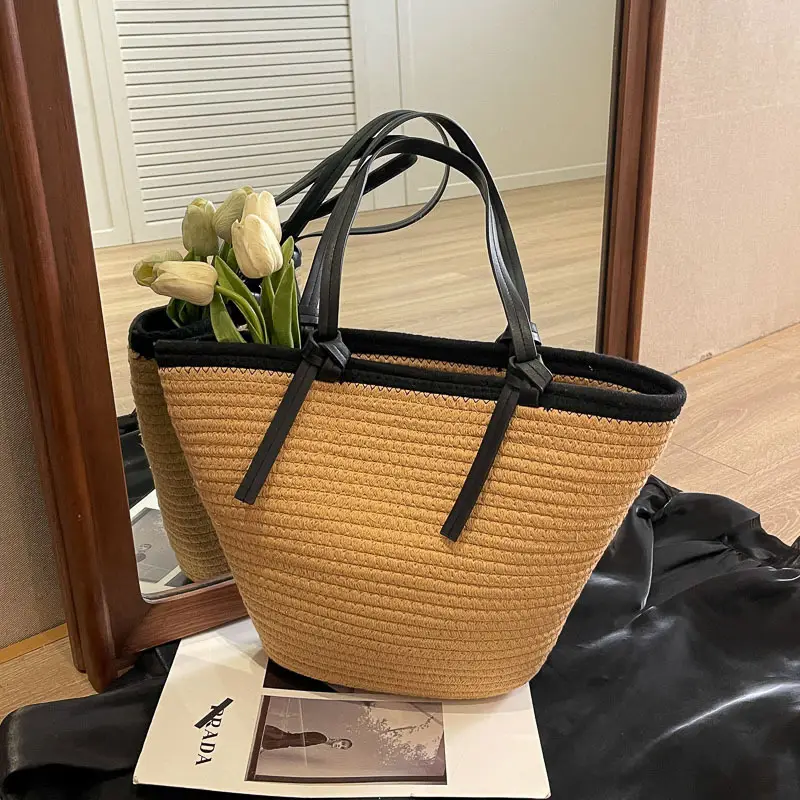 Women's Woven Shoulder Bag Large Capacity Summer - Image 4