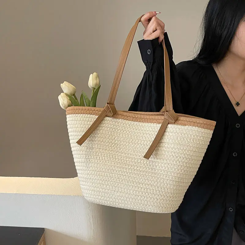 Women's Woven Shoulder Bag Large Capacity Summer - Image 5