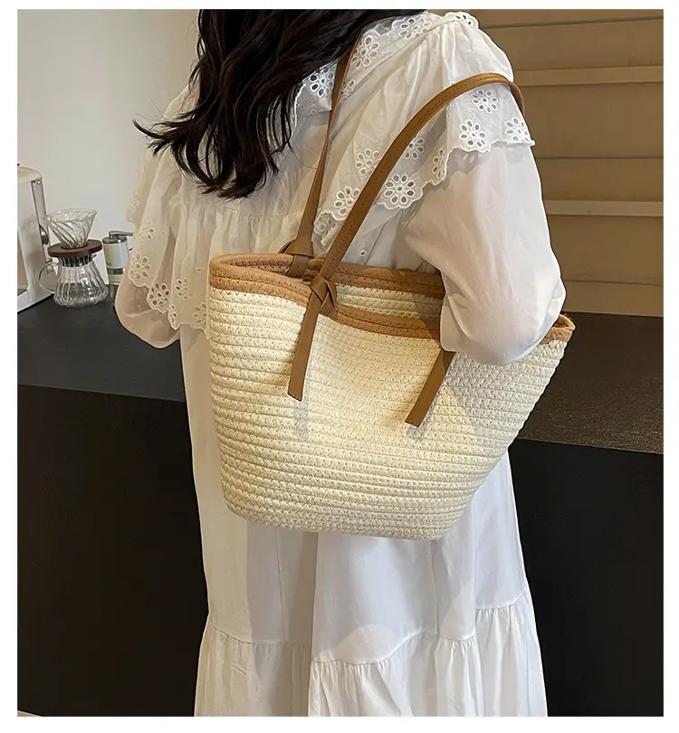 Women's Woven Shoulder Bag Large Capacity Summer — feature 1
