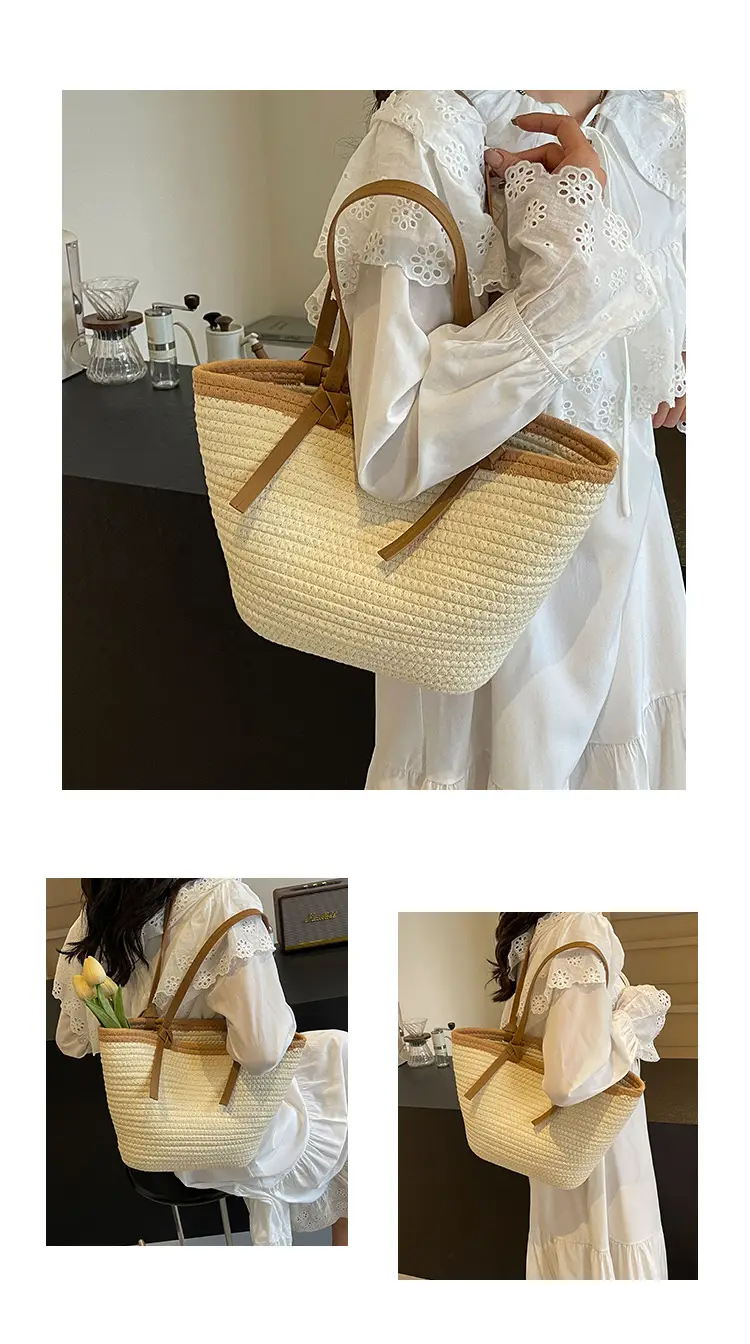 Women's Woven Shoulder Bag Large Capacity Summer — feature 8