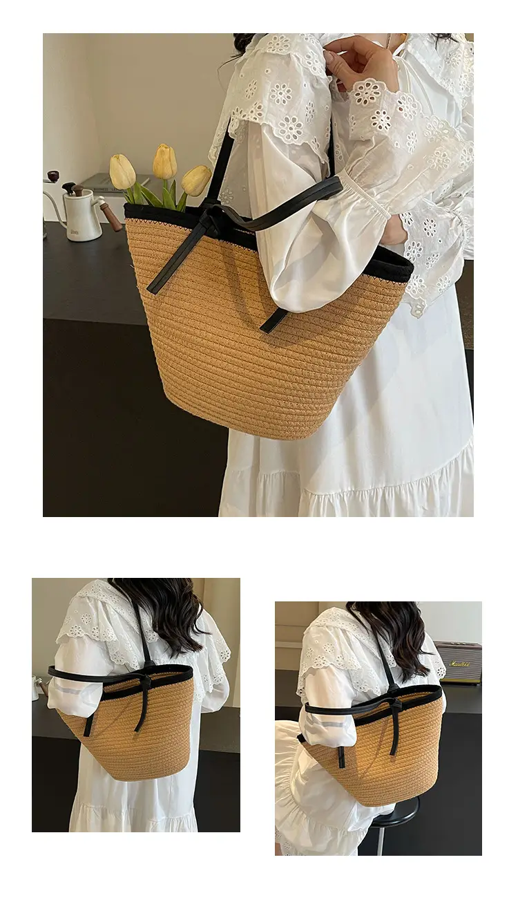 Women's Woven Shoulder Bag Large Capacity Summer — feature 9