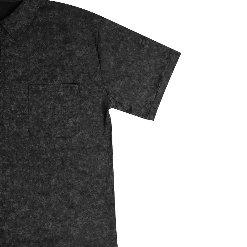 Men's Green Lapel T-Shirt Short Sleeve Retro Wash — feature 12