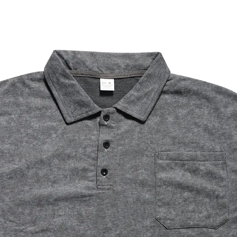 Men's Green Lapel T-Shirt Short Sleeve Retro Wash — feature 34