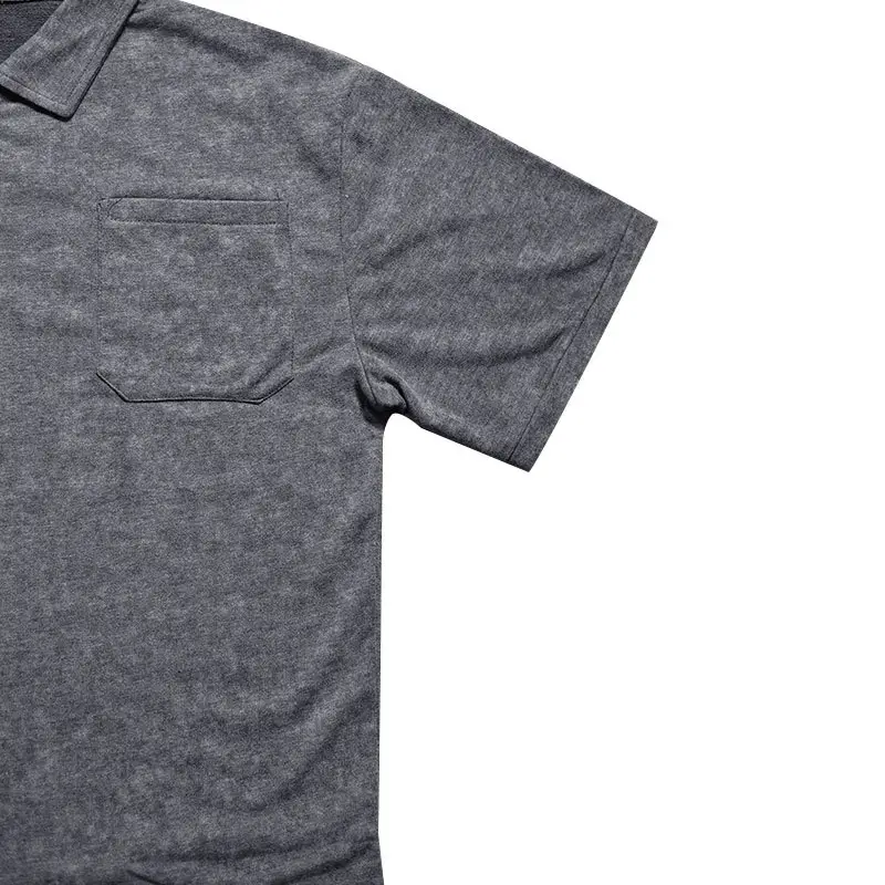 Men's Green Lapel T-Shirt Short Sleeve Retro Wash — feature 35
