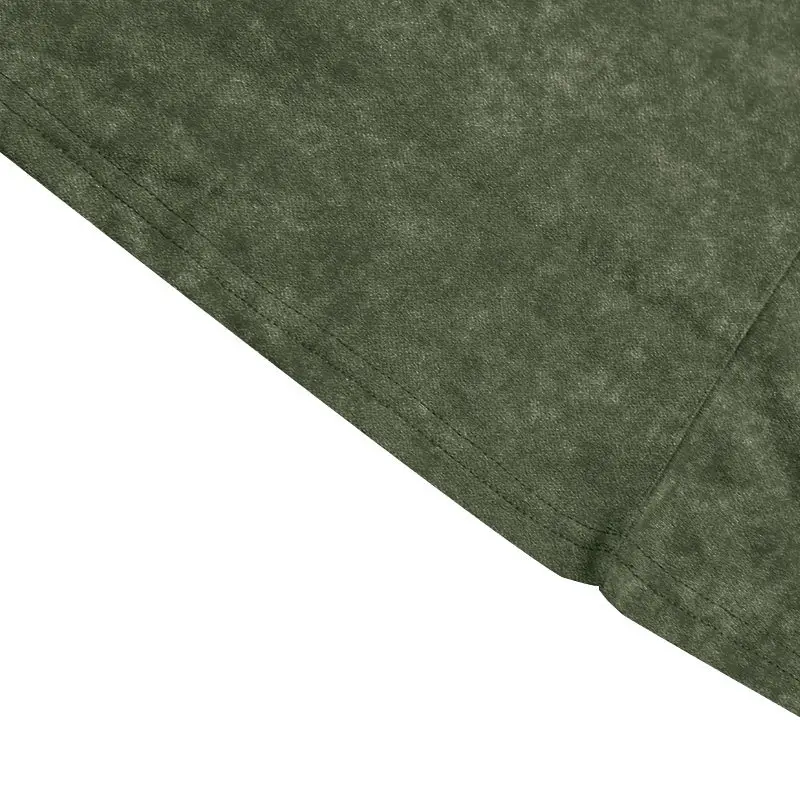 Men's Green Lapel T-Shirt Short Sleeve Retro Wash — feature 45