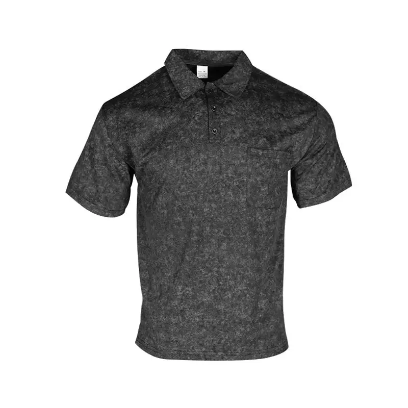 Men's Green Lapel T-Shirt Short Sleeve Retro Wash — feature 9