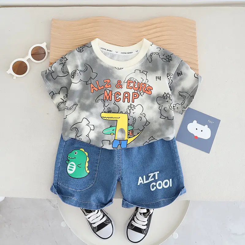 Joker Boys Short Sleeve T-Shirt & Jeans Set Summer New - Image 2