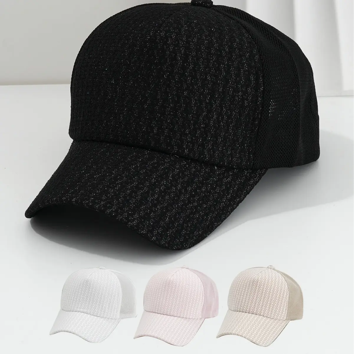Women's Black Waffle Cap 54-59cm Camping Outdoor - Image 5