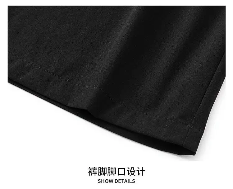 Men Ice Silk Capri Shorts Black Breathable — feature 13
