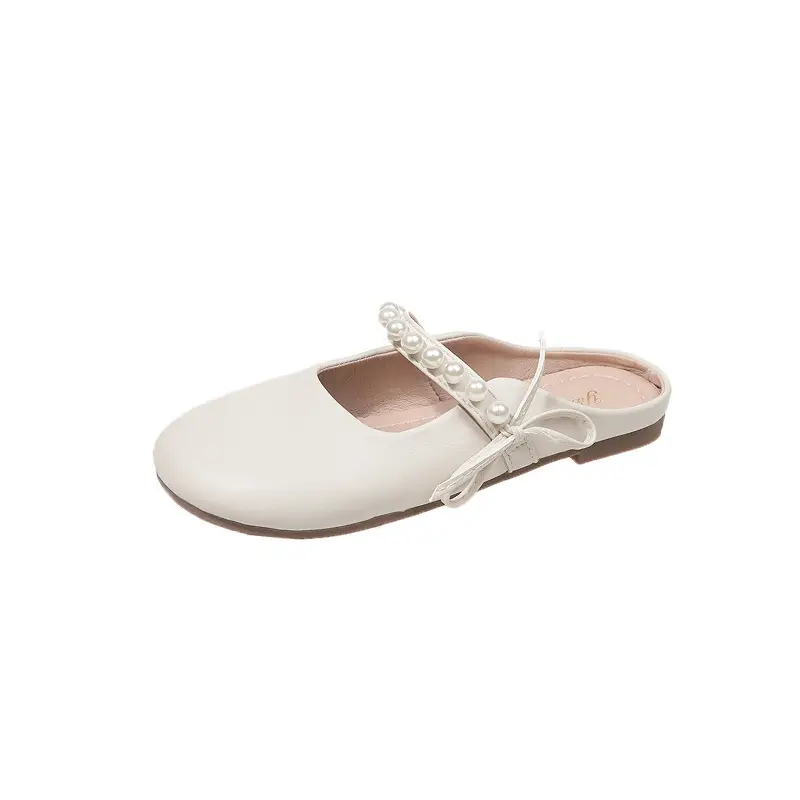 Slippers for Women 2025 Summer New Soft-Soled Granny Shoes Pearl Bow Small Fragrant Style Outer Wear Baotou Sandals for Women - Image 7