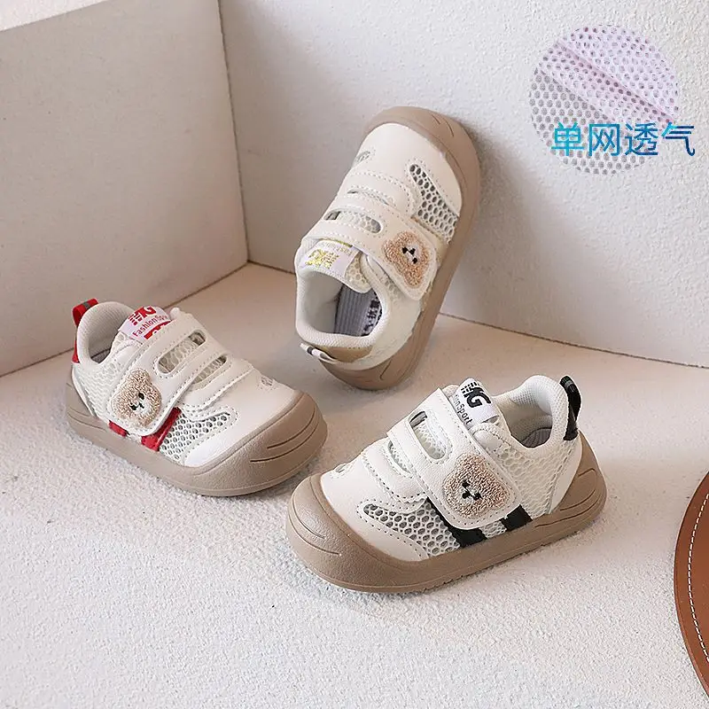 Baby Toddler Shoes Single Mesh Bear Embroidery 2026