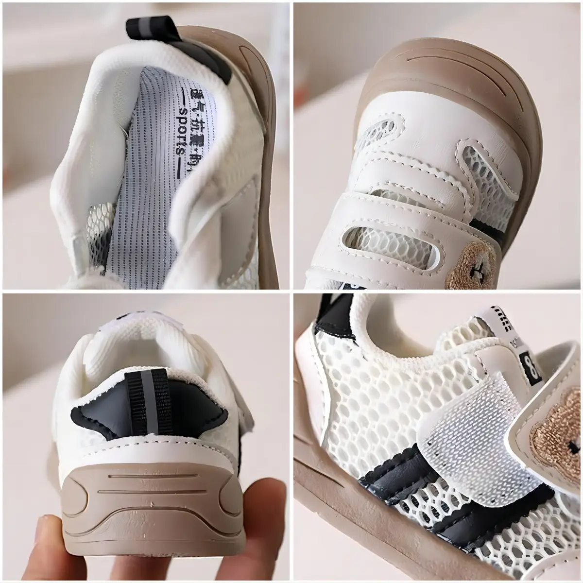 Baby Toddler Shoes Single Mesh Bear Embroidery 2026