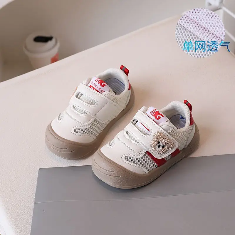 Baby Toddler Shoes Single Mesh Bear Embroidery 2026