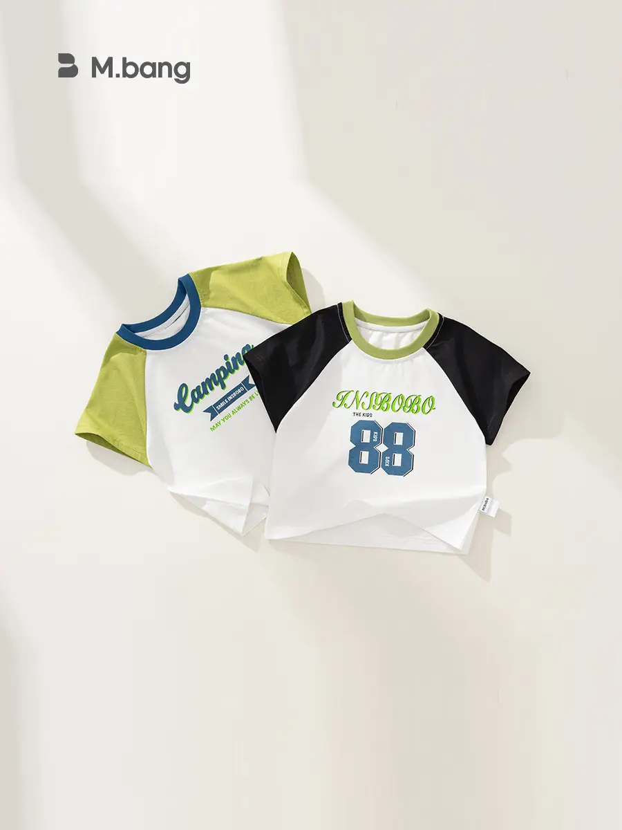 Baby T-Shirt Camping Print White Green Short Sleeve - Image 6
