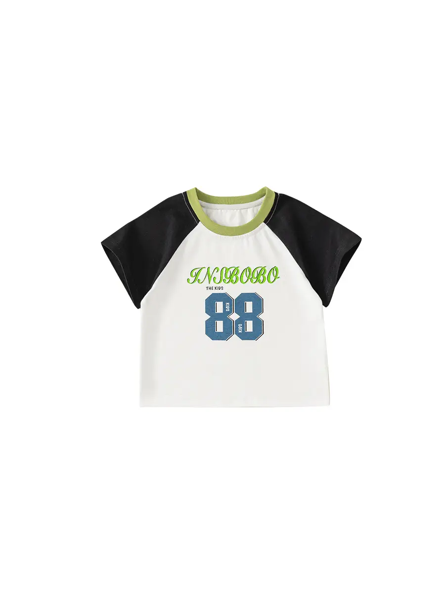 Baby T-Shirt Camping Print White Green Short Sleeve - Image 7