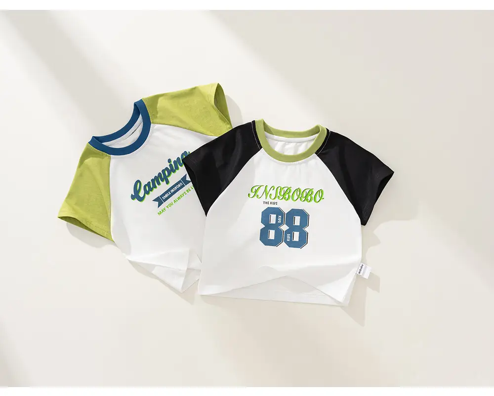 Baby T-Shirt Camping Print White Green Short Sleeve — feature 13