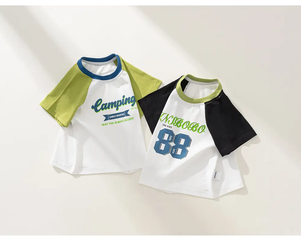Baby T-Shirt Camping Print White Green Short Sleeve — feature 14