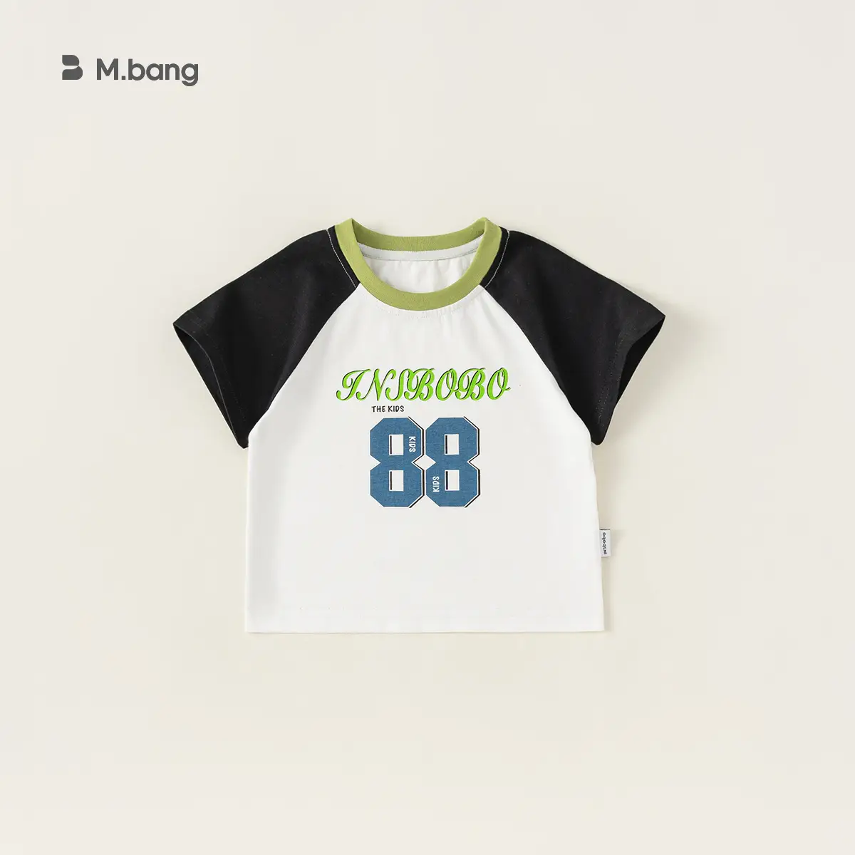 Baby T-Shirt Camping Print White Green Short Sleeve - Image 2