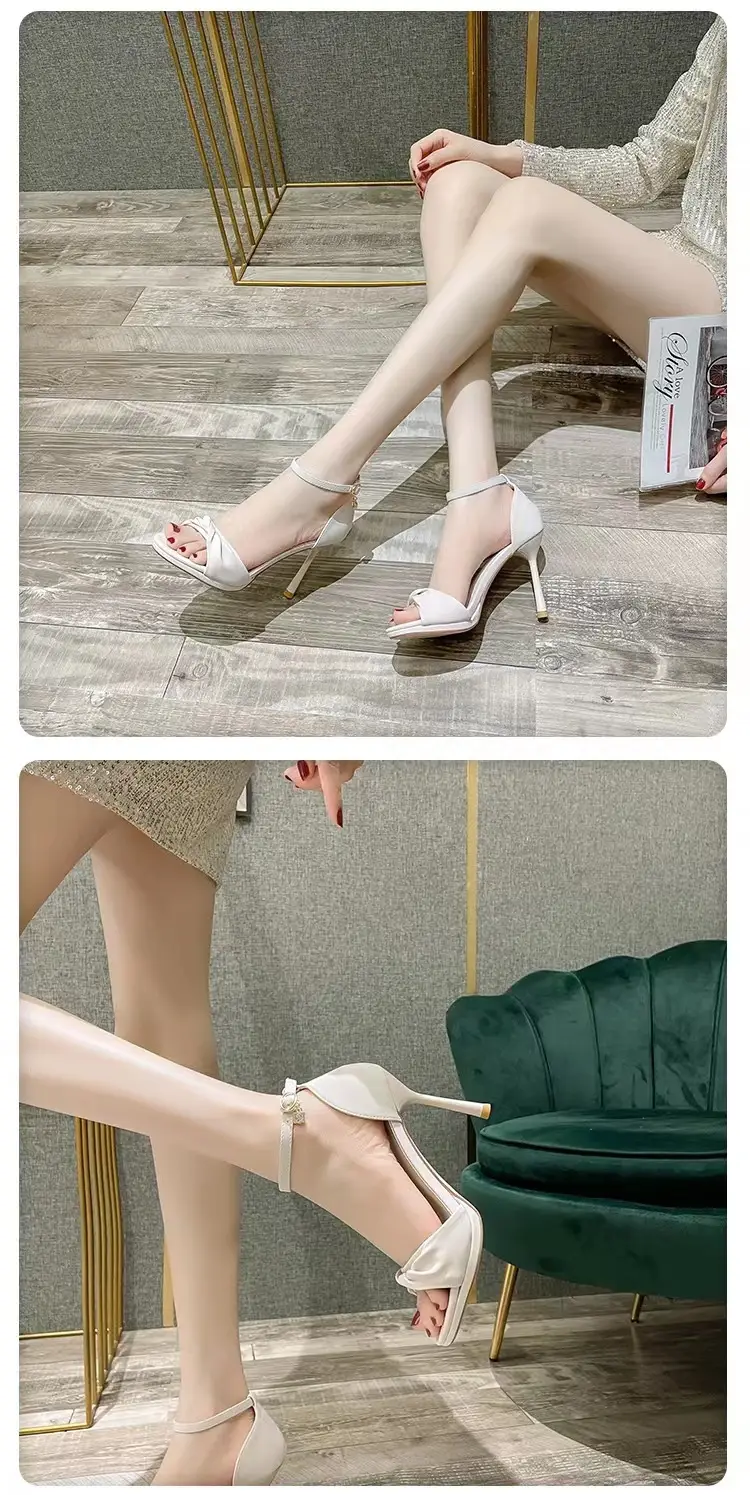 Women High Heels Black Stiletto Open Toe 2025 — feature 3