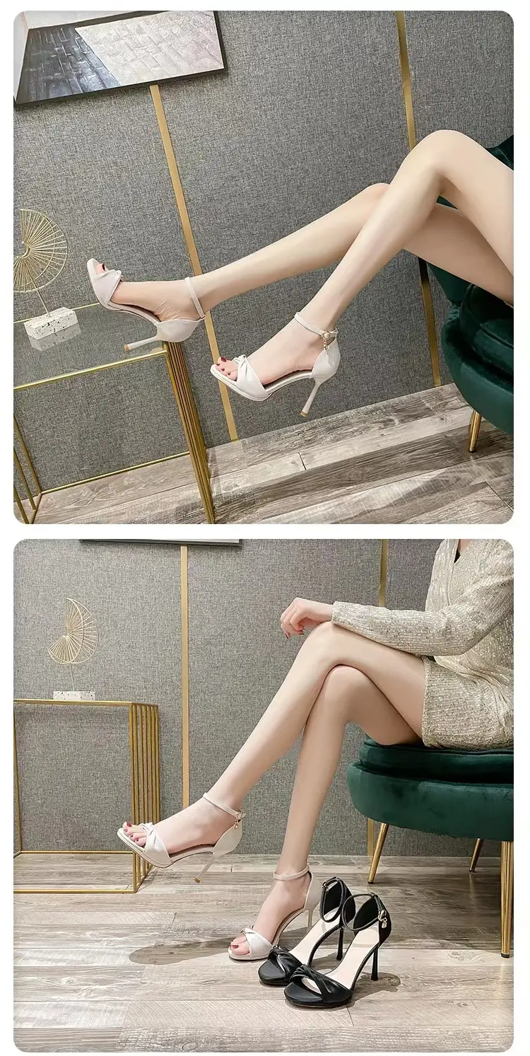 Women High Heels Black Stiletto Open Toe 2025 — feature 4