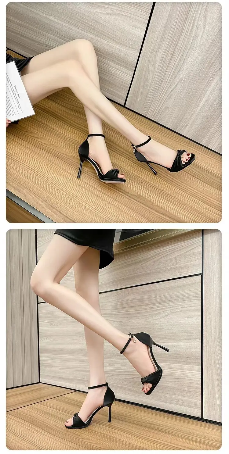 Women High Heels Black Stiletto Open Toe 2025 — feature 5
