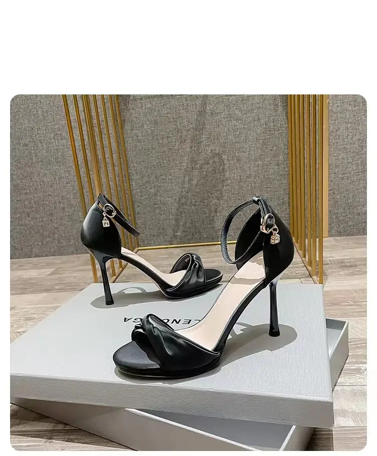 Women High Heels Black Stiletto Open Toe 2025 — feature 8