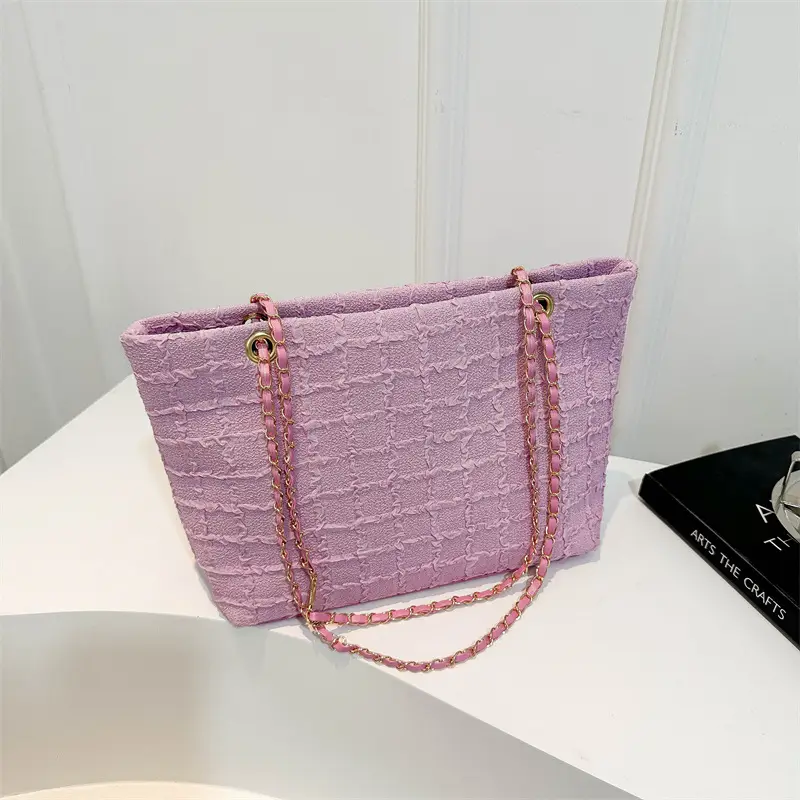 Women's Textile Chain Shoulder Bag Large Capacity 2024 - Image 4