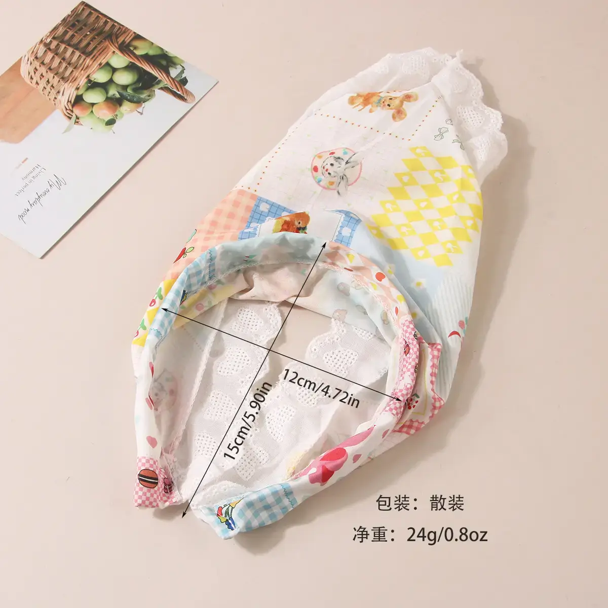 White Lace Hair Belt with Triangle Scarf Set — feature 5