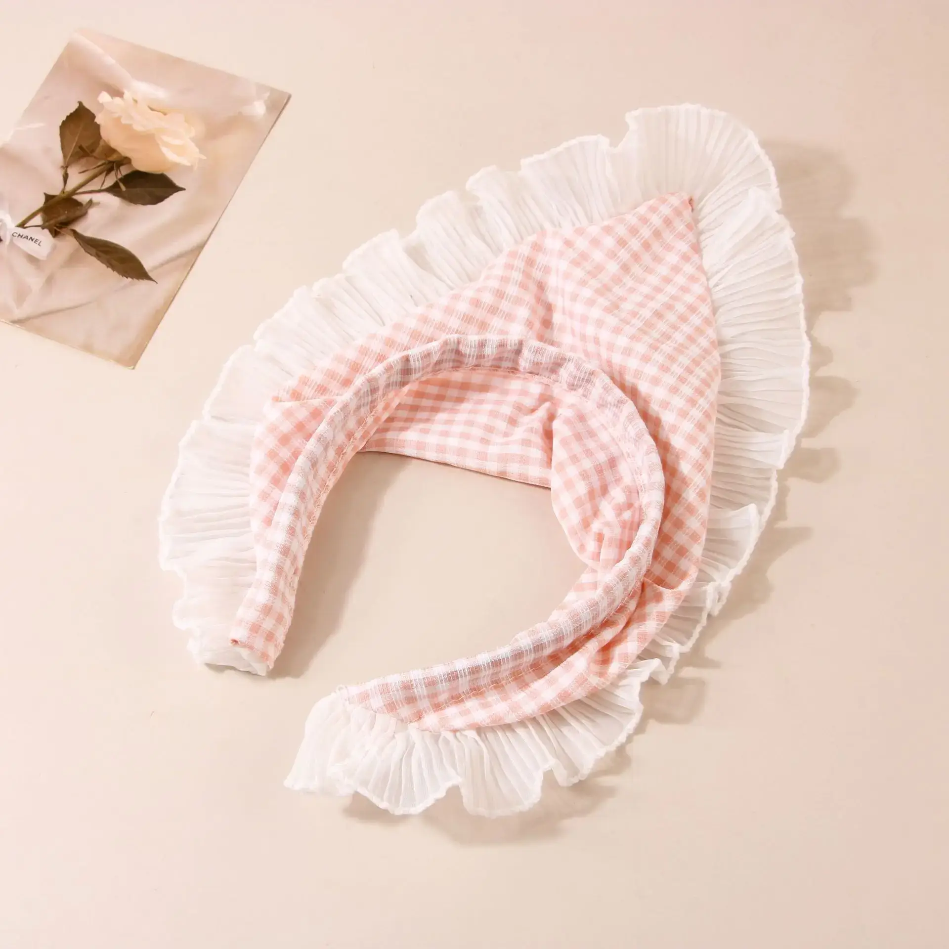 White Lace Hair Belt with Triangle Scarf Set - Image 20
