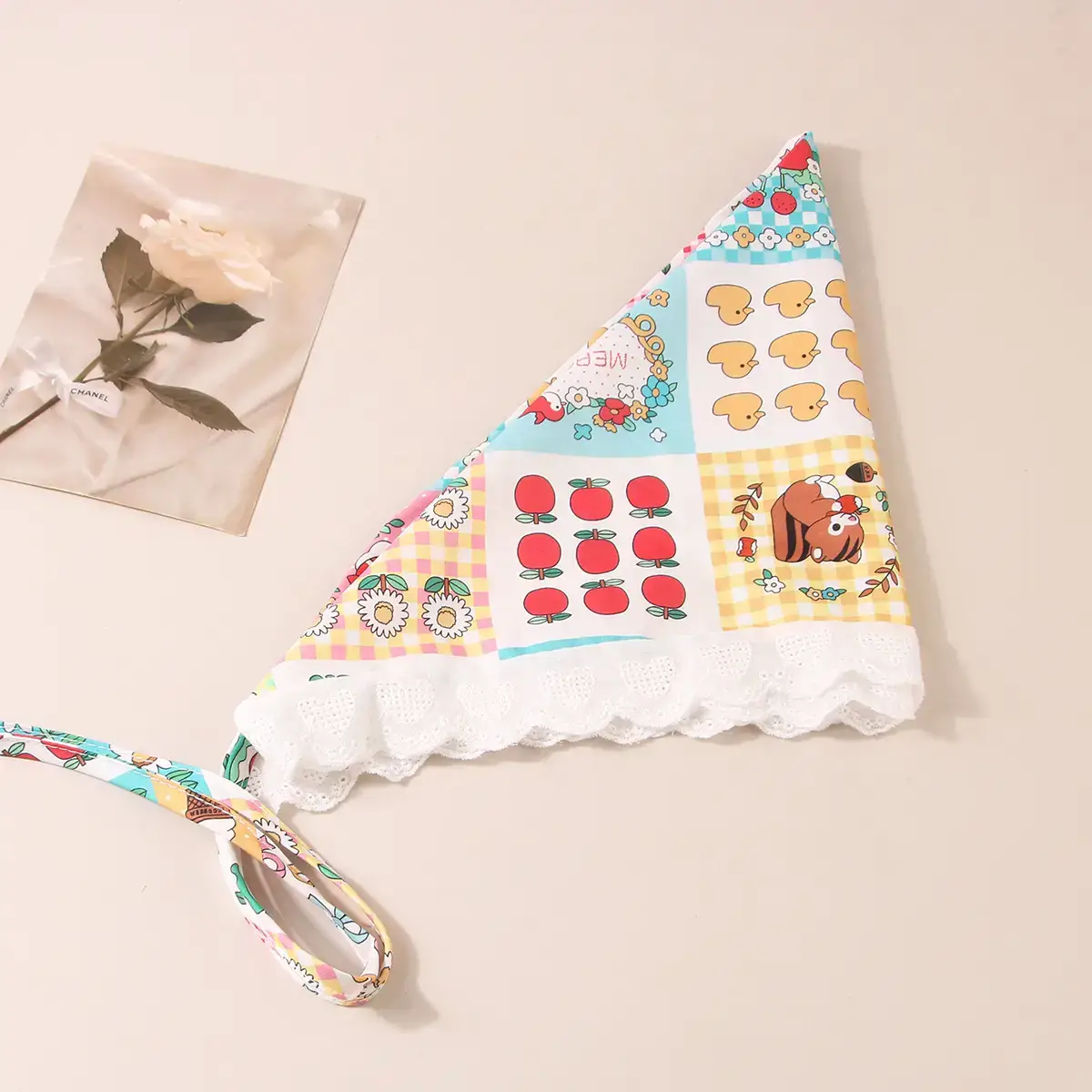 White Lace Hair Belt with Triangle Scarf Set - Image 22