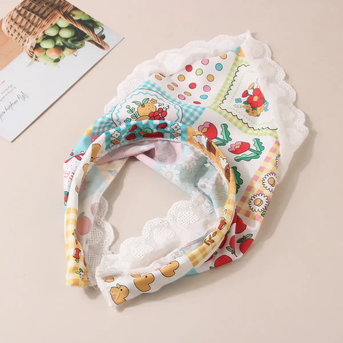White Lace Hair Belt with Triangle Scarf Set - Image 25
