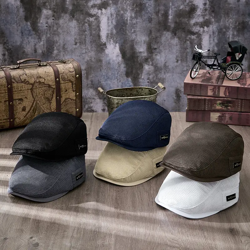 2025 Spring Summer Peaked Cap Breathable Retro Mesh Sun Hat - Image 10