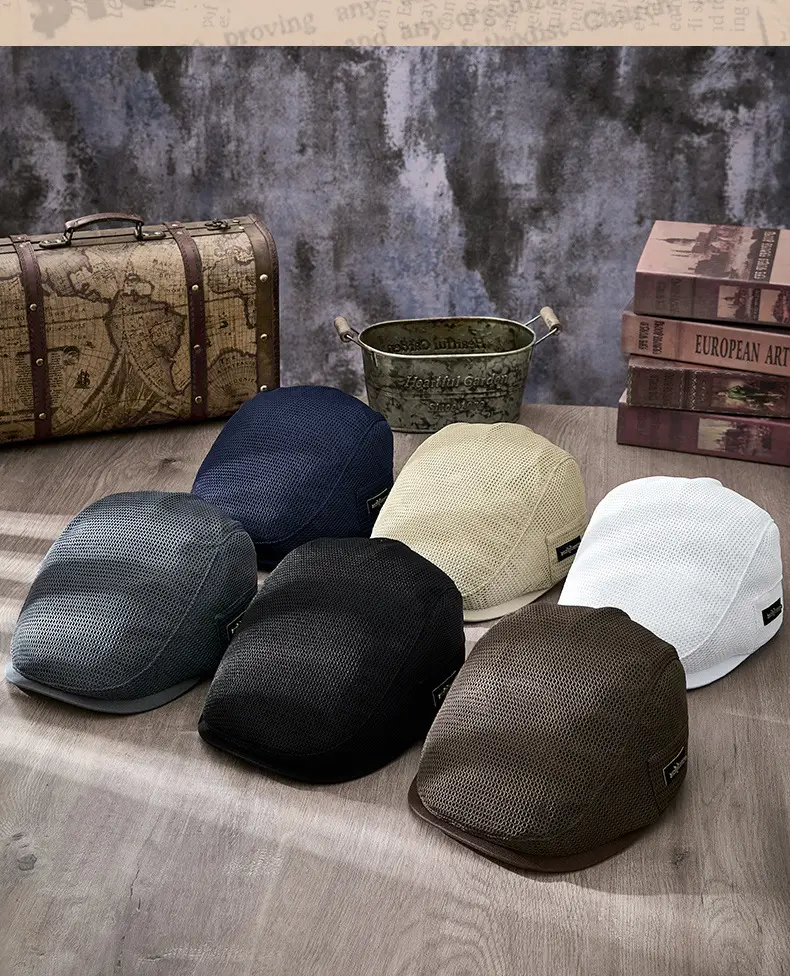 2025 Spring Summer Peaked Cap Breathable Retro Mesh Sun Hat — feature 16