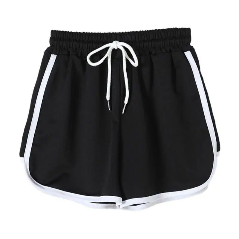 Black Three-Point Yoga Shorts with White Drawstring - Image 4