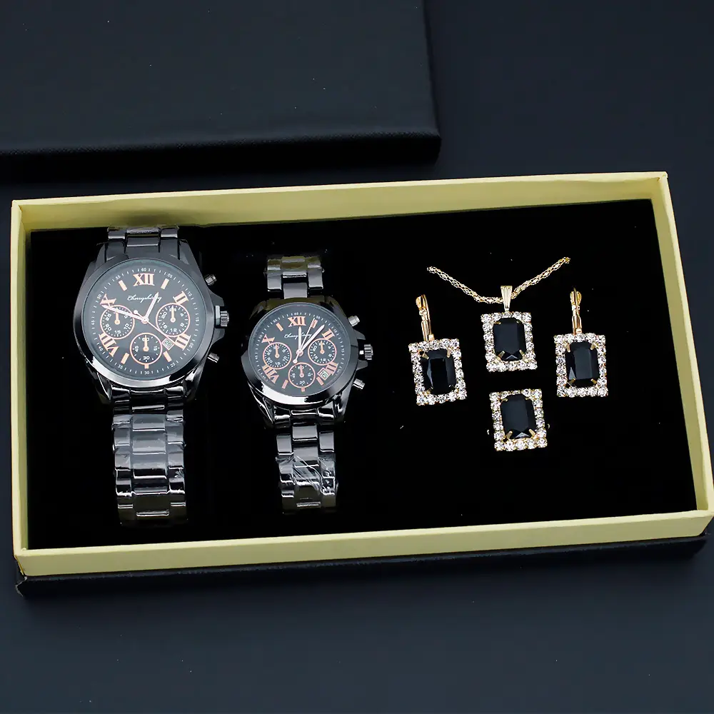Couple Quartz Watch Set with Necklace & Earrings — feature 4