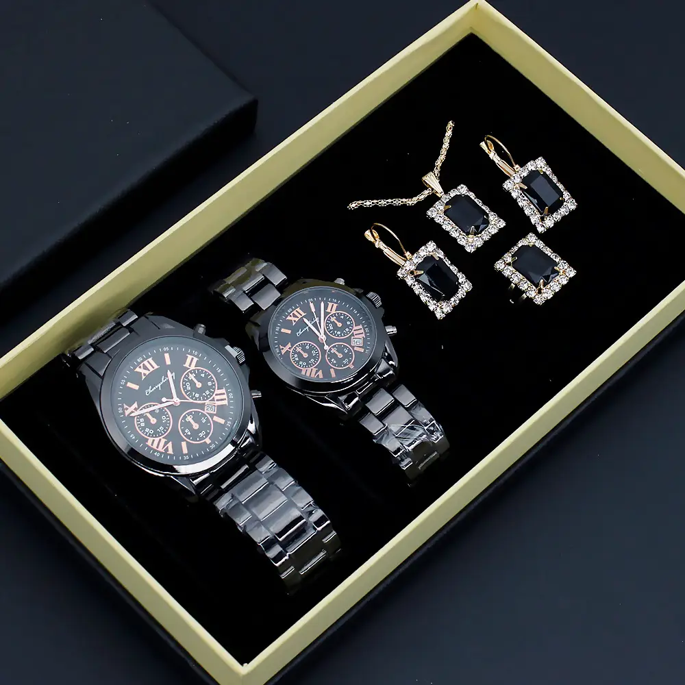 Couple Quartz Watch Set with Necklace & Earrings — feature 5