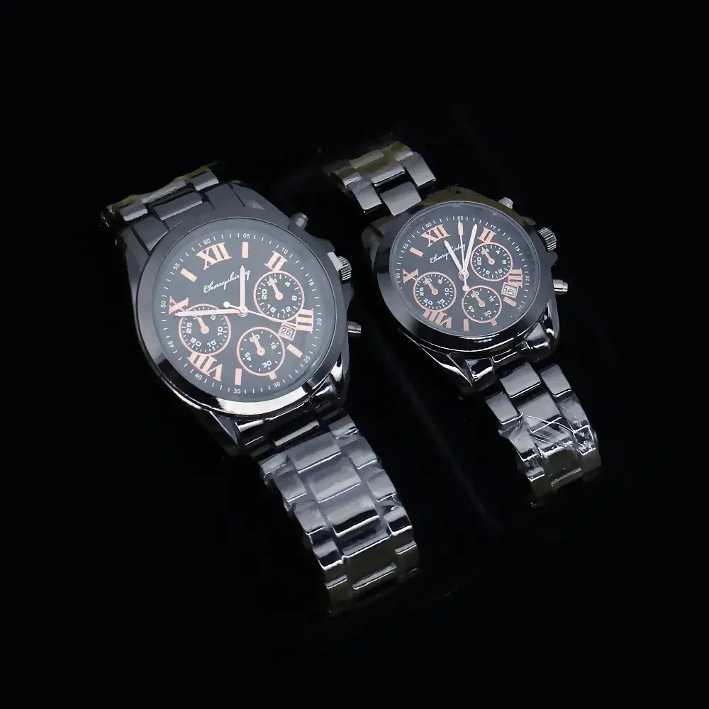 Couple Quartz Watch Set with Necklace & Earrings - Image 2