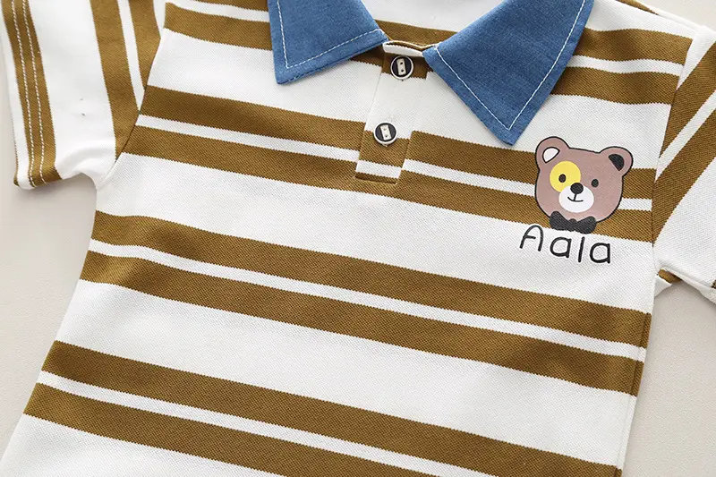 Boys Green Striped Polo Shorts Set Summer 24 — feature 10